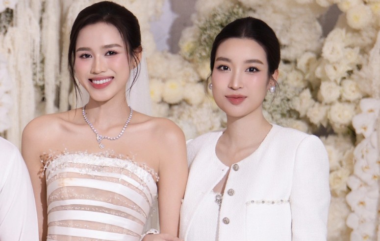 Vợ Chủ tịch Hà Nội FC xuất hiện tinh tế tại tiệc cưới hoa hậu Đỗ Thị Hà