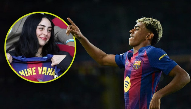 Lamine Yamal mừng bàn thắng theo cách đặc biệt trước mặt Nicki Nicole
