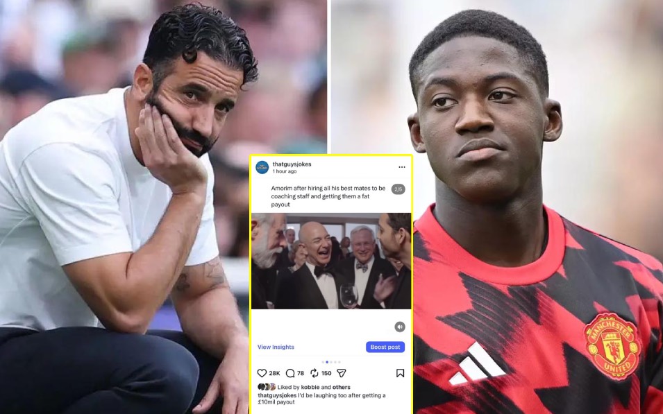 Mainoo “thả tim” ảnh chế giễu Amorim sau trát sa thải